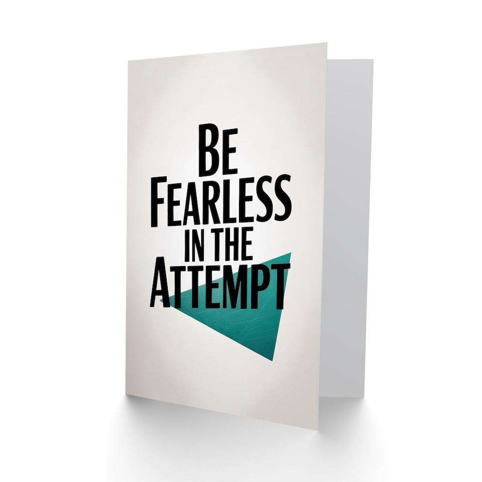 image 1 of Be Fearless In The Attempt Midcentury Typography Good Luck Greeting Card