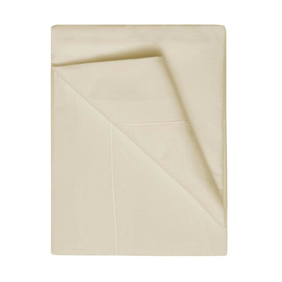 image 1 of Belledorm 400 Thread Count Egyptian Cotton Flat Sheet - Cream - Superking