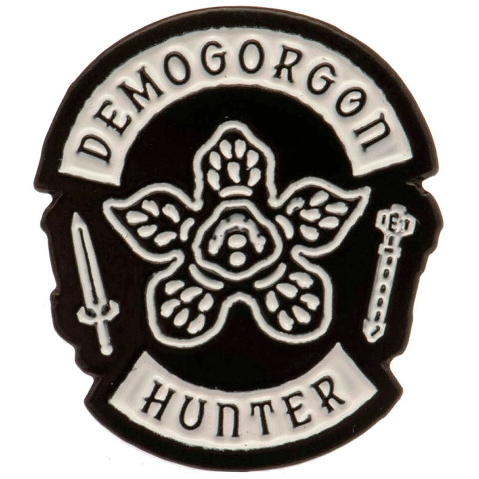 Stranger Things Demogorgon Hunter Badge - Black/White - One Size