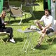 image 10 of Outsunny Folding Coffee Table, Height Adjustable Picnic Table, Charcoal Grey 