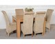 image 4 of Dakota 127 x 82cm Oak Small Dining Table and 6 Montana Fabric Chairs | Brown | Beige