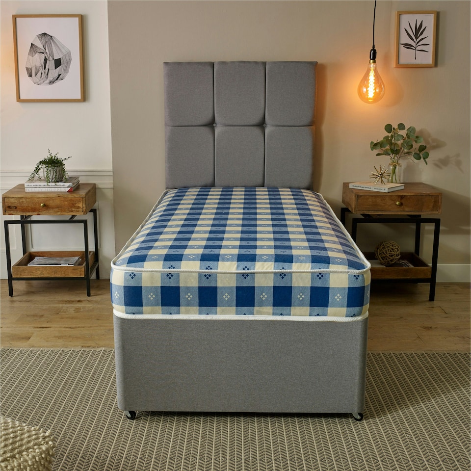 image 1 of Budget Plus Spring Mattress - 6.5" Deep, Durable Design | Blue | Small Single