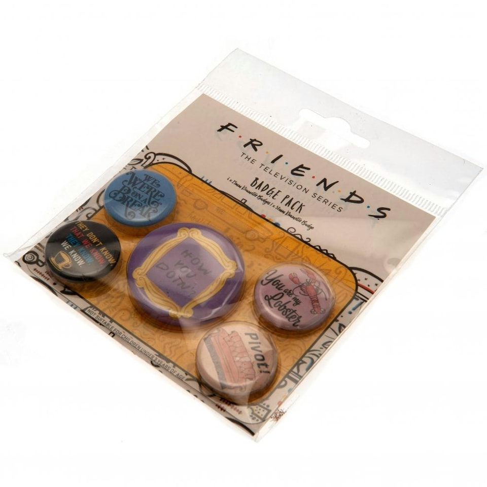 image 1 of Friends Button Badges (Pack of 5) - Multicoloured - One Size