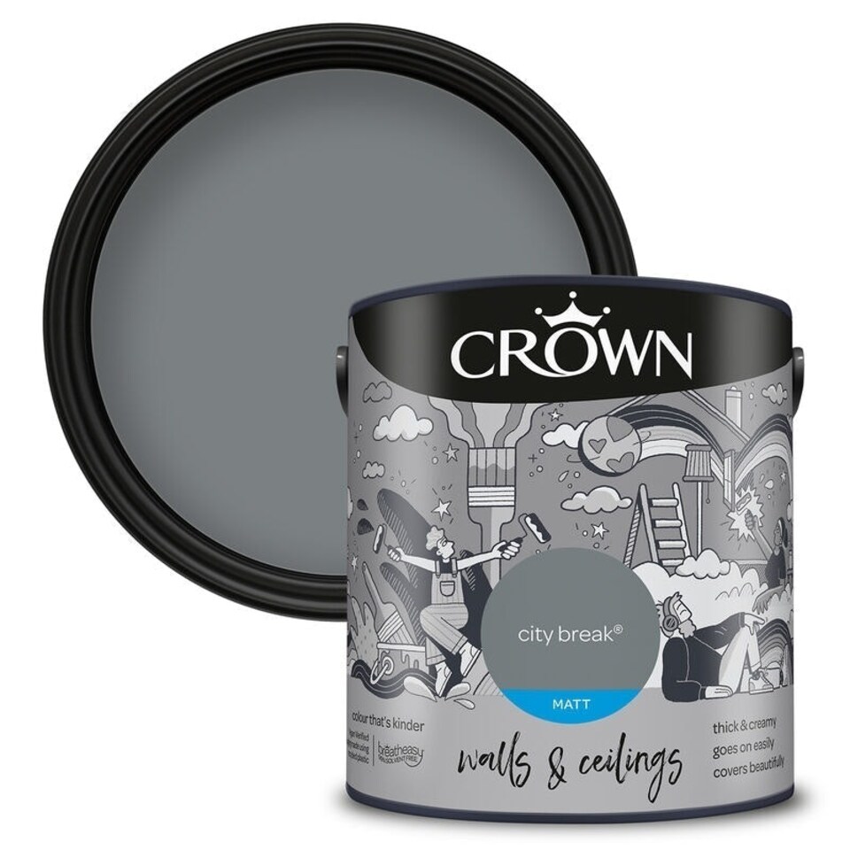 image 1 of Crown Walls & Ceilings Matt 2.5L City Break