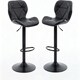 image 1 of Alivio Adjustable Swivel Bar Stool with Backrest & Footrest (Set of 2, Black)