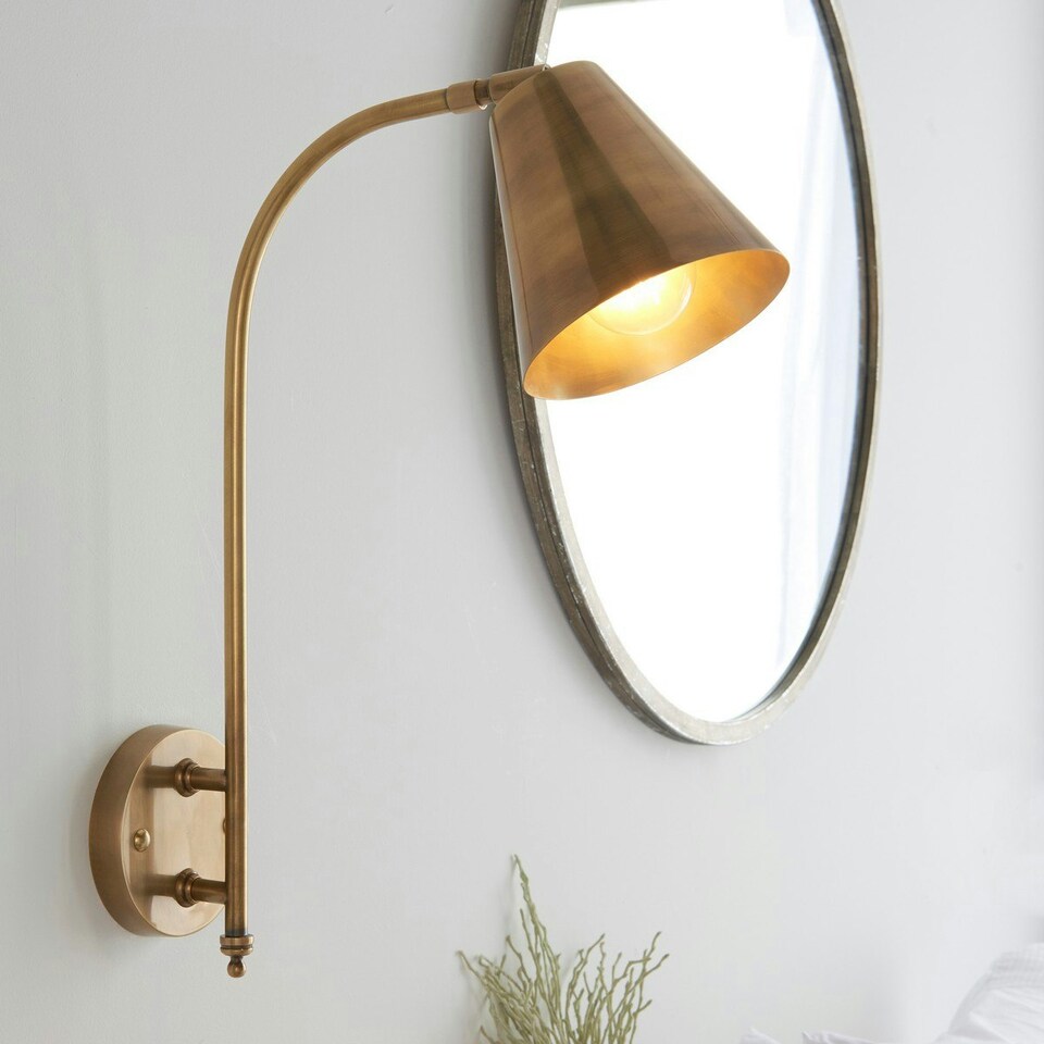 image 1 of Radha Task Wall Lamp Antique Solid Brass