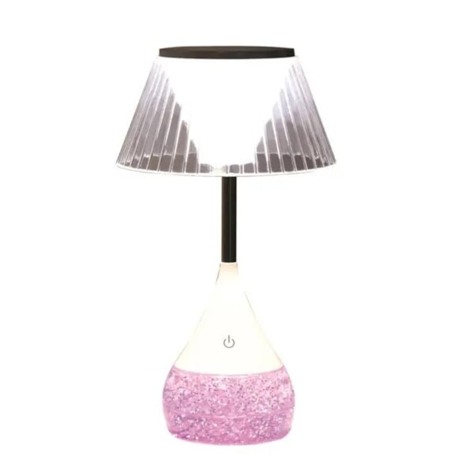 image 1 of Aromatize LED Colour Changing Lined Shade Glitter Lamp | Multi