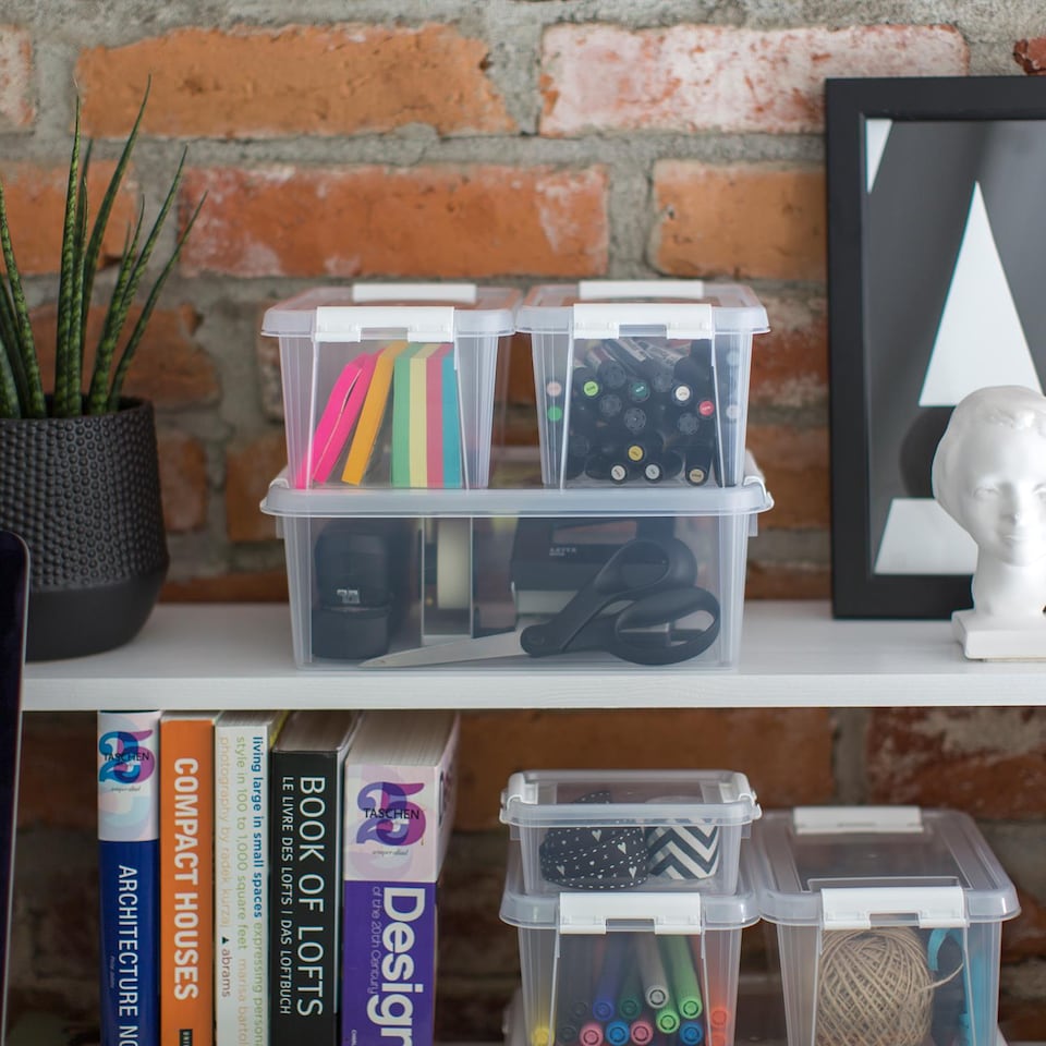 image 1 of SmartStore Different size Storage Box for Home with Clip Lid | Clear | 1.5L