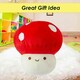 image 3 of Red Mushroom Mochi Soft Toy Cute Plushie Huggable Cuddly Plush 20cm Red