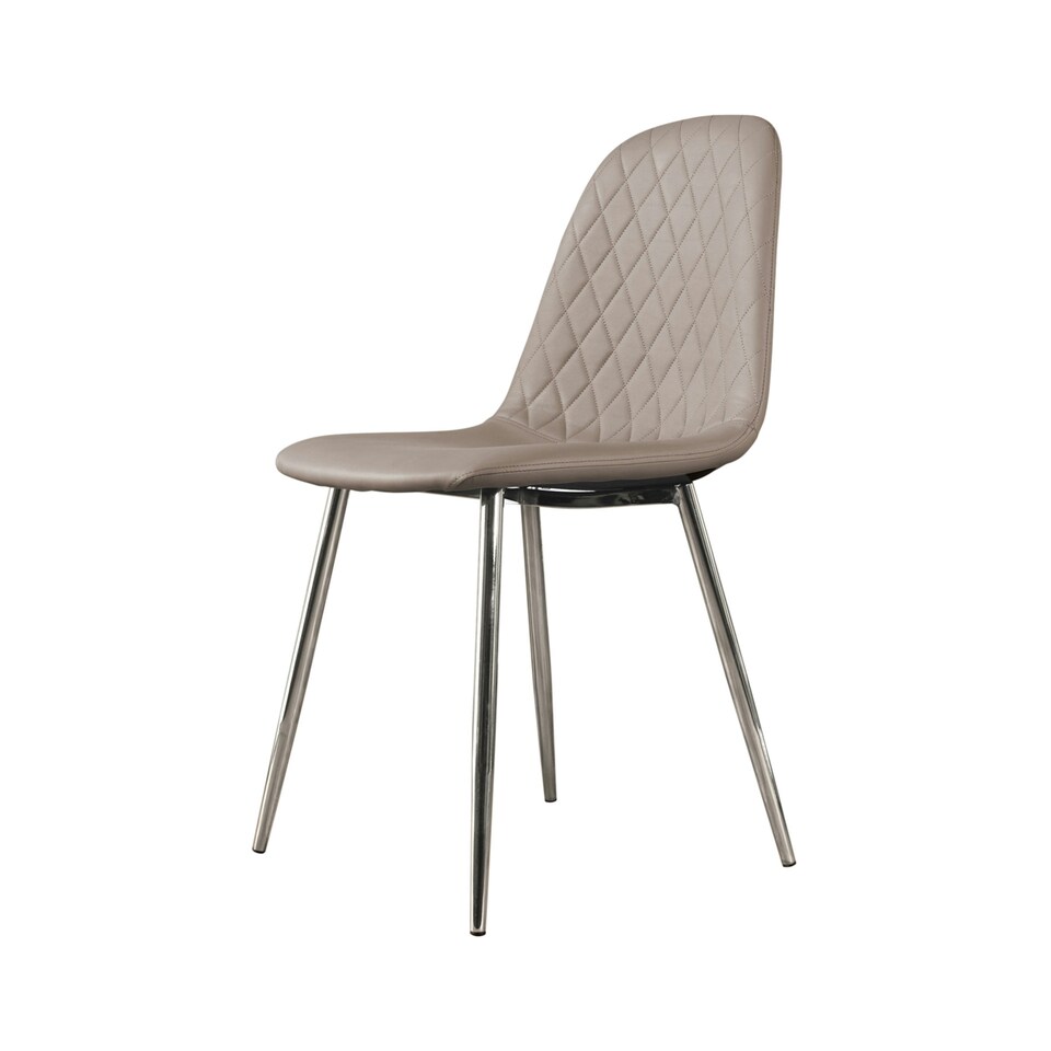 image 1 of Furniturebox 2x Cappuccino Beige Corona Dining Chairs (Silver)