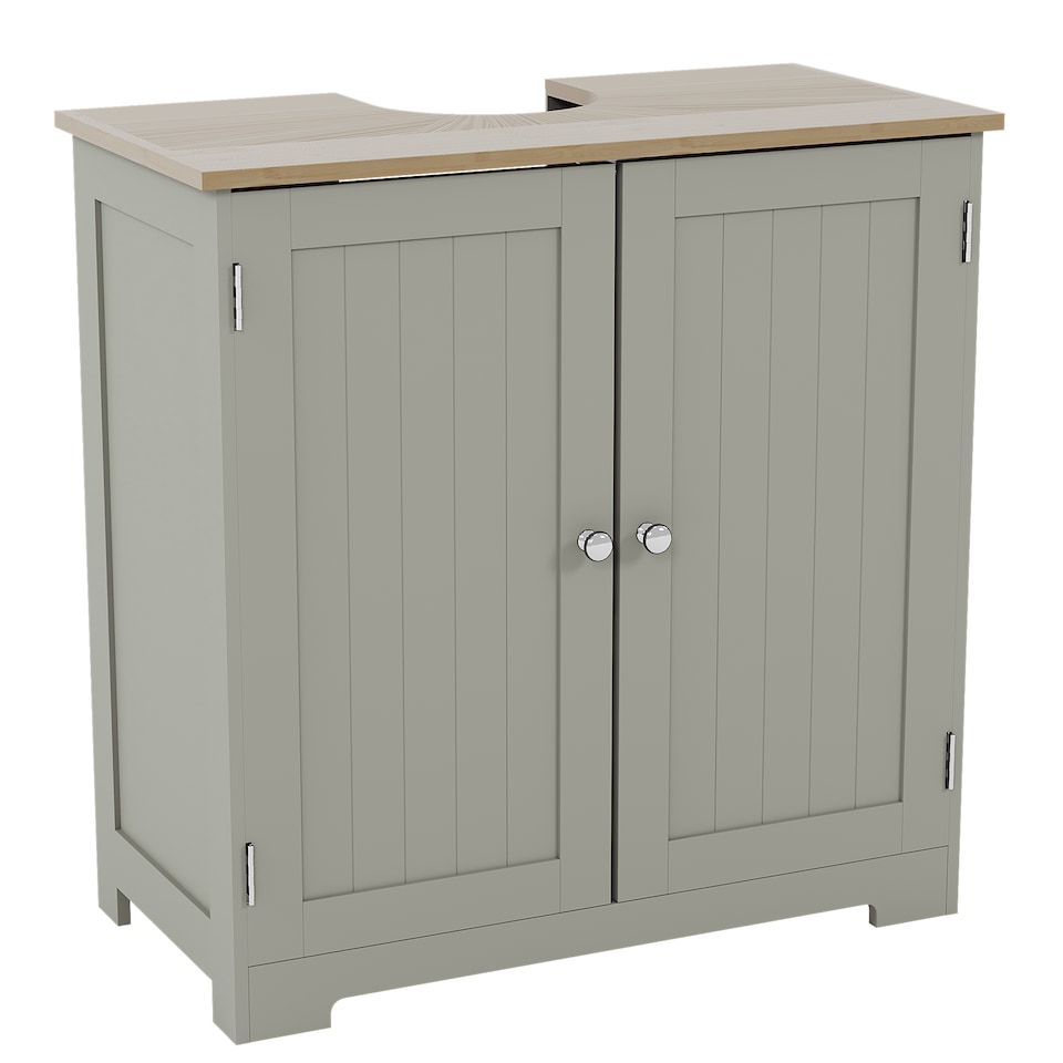 image 1 of Bath Vida Priano 2 Door Under Sink Freestanding Bathroom Cabinet, Grey & Oak | Grey | Grey & Oak | 1