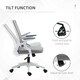 image 8 of Vinsetto Mesh Office Chair, Desk Chair with Lumbar Support, Flip-up Armrest, Swivel Wheels, Adjustable Height, Grey