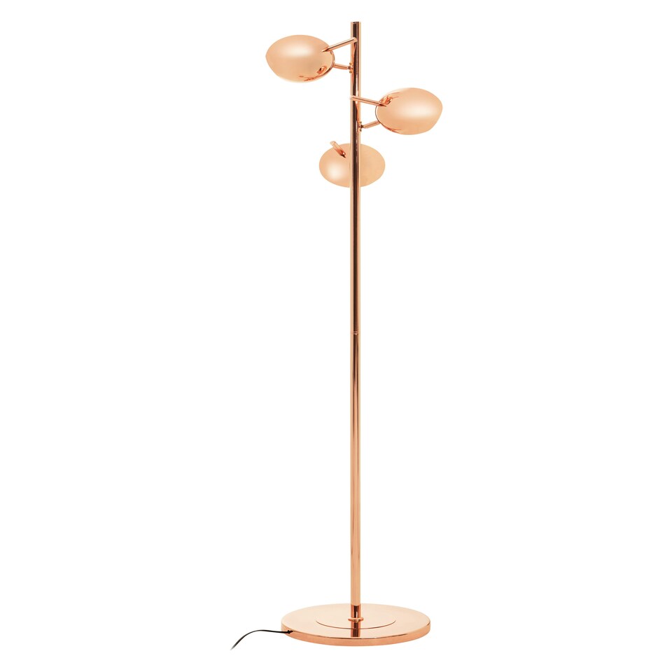 image 1 of Interiors by Premier Copper Finish Floor Standing Lamp With Three Lights Gold