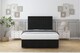 image 1 of Sloomy Somerset Black Plush Ottoman Bed Base With 54" Floor Standing Headboard 6' Super King | Black | Black | Super King | 1