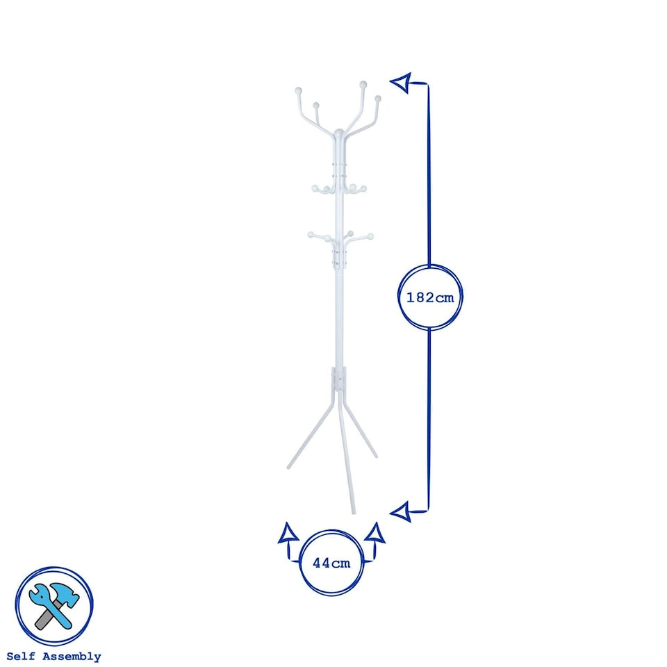 image 1 of Harbour Housewares Free-Standing Steel Coat Rack - Black | Black | Black | One Size