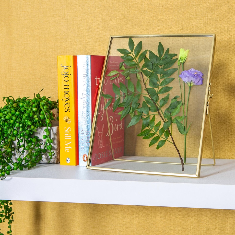 image 1 of Nicola Spring Standing Metal Photo Frame - 8" x 10" - Gold