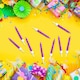 image 3 of 10 pcs Purple Cake Topper Candles Purple