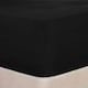 image 1 of OHS Plain Soft Microfibre 30cm Deep Fitted Bed Sheet, Single - Black