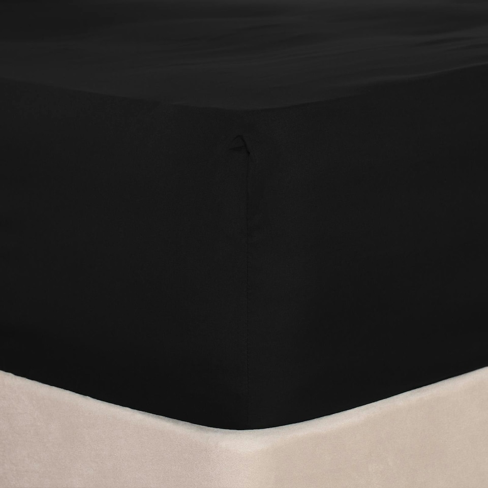 image 1 of OHS Plain Soft Microfibre 30cm Deep Fitted Bed Sheet, Single - Black