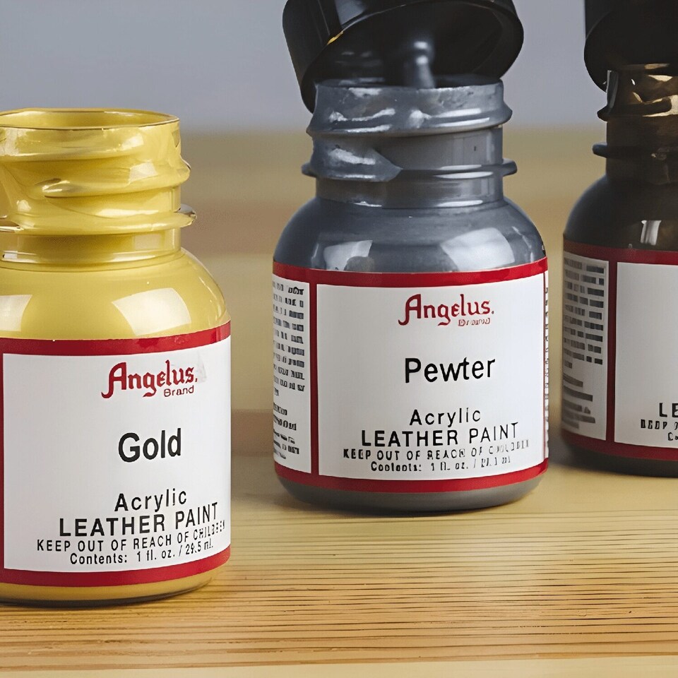 image 1 of Angelus Metallic Leather Paint for Sneaker Customs and Shoes 4oz
