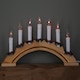 image 4 of Premier Wooden Christmas Candle Bridge Arch with 7 Flickering Candle Bulbs Mains Operated