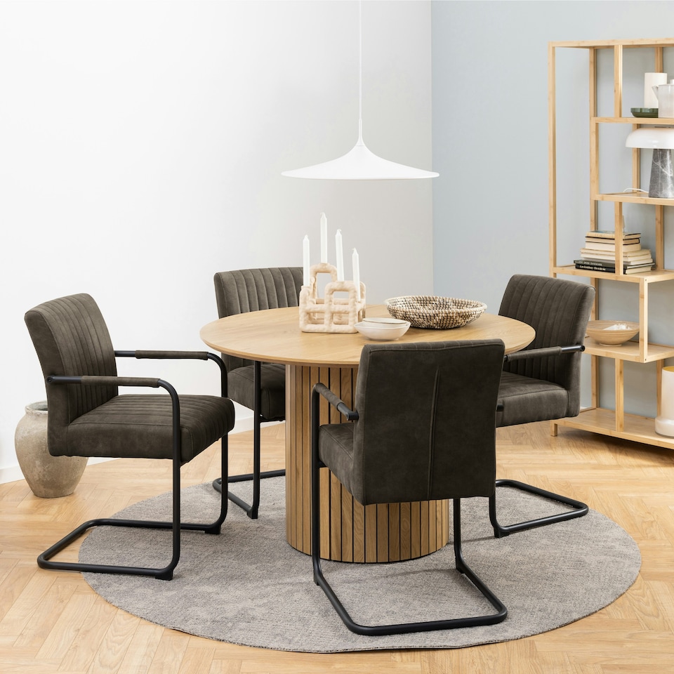 image 1 of Adele Dining Chair in Grey Fabric Set of 2
