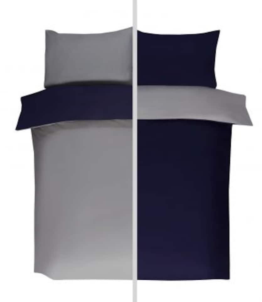 image 1 of Brights Reversible Duvet King Bed NavyGrey