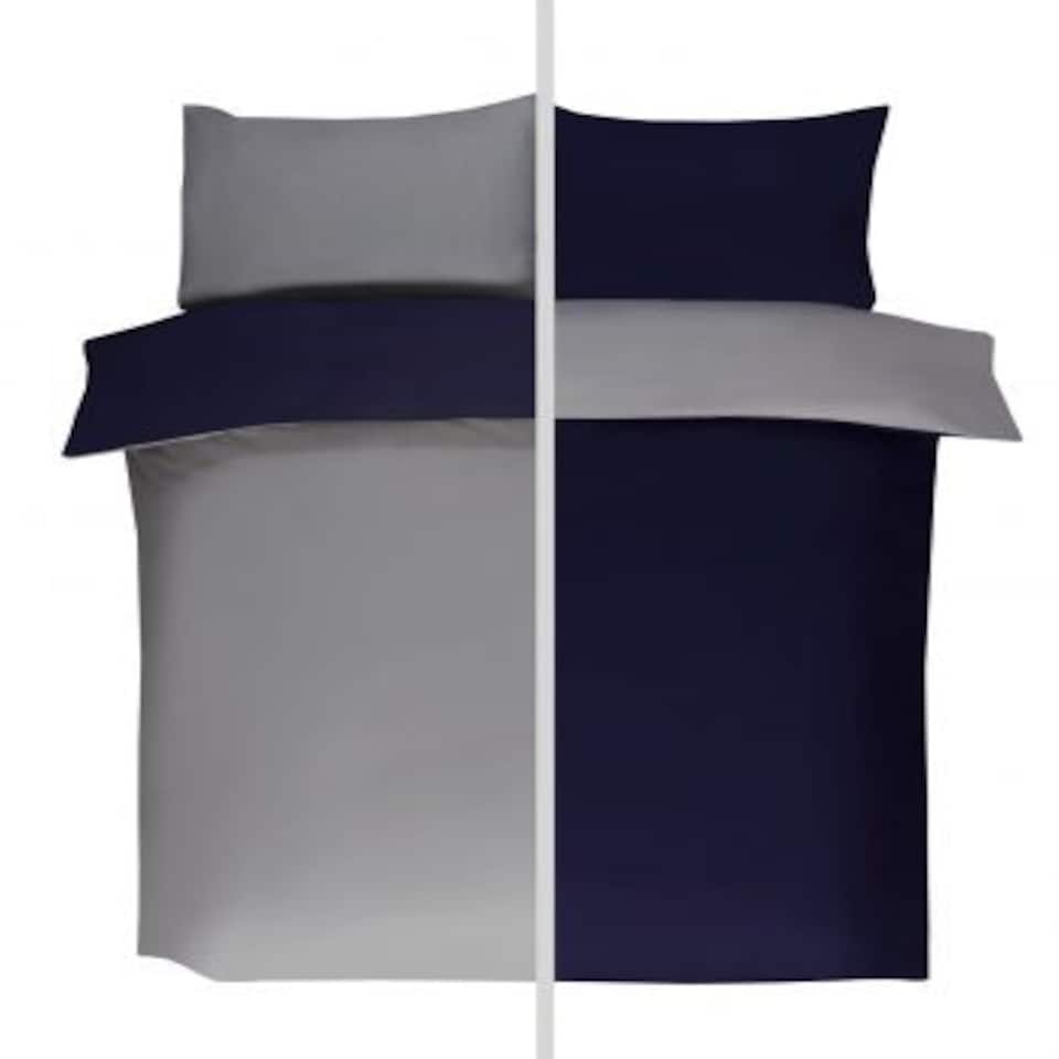 image 1 of Brights Reversible Duvet King Bed NavyGrey