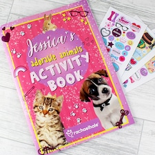 Personalised Rachael Hale Adorable Animals Activity Book With Stickers