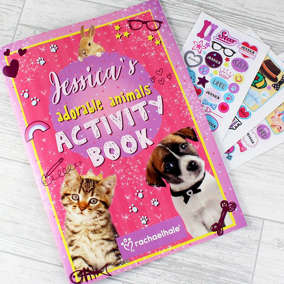 image 1 of Personalised Rachael Hale Adorable Animals Activity Book With Stickers