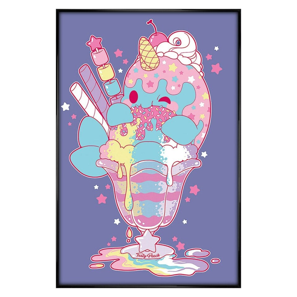 image 1 of Gloss Black Framed Tasty Peach (Nomwhal) Maxi Poster