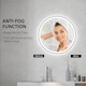 image 6 of kleankin Round Bathroom Mirror with LED Lights, Wall Mount Dimmable Makeup Mirror with 3 Temperature Colours, Defogging Film and Memory Function
