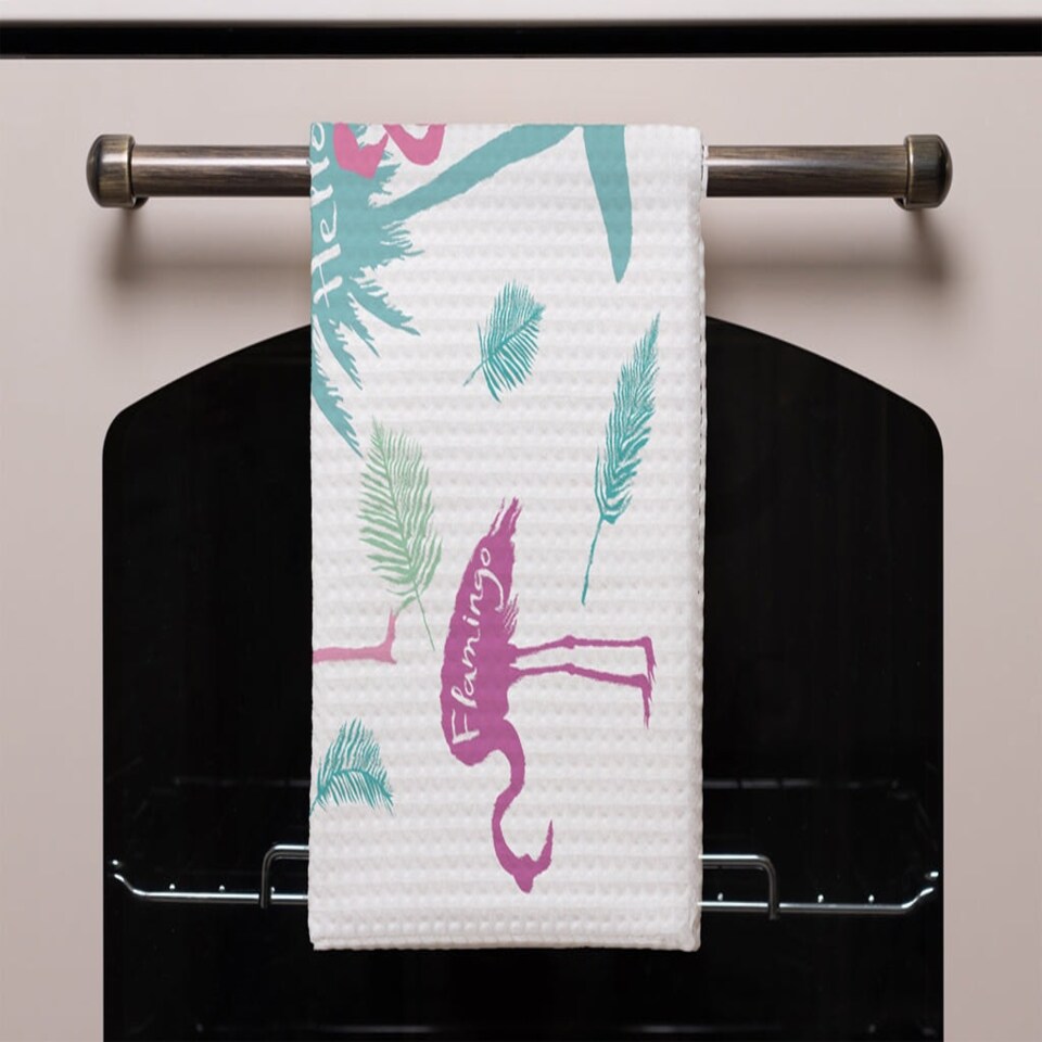 image 1 of Palm & Flamingo (Kitchen Towel)