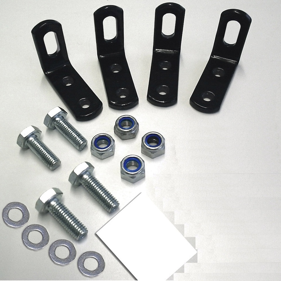 image 1 of Court Hoop Top Railing Panel - Solid Steel - Fits Gap of 1830 mm x 490 mm High - Electro Galvanised/Black Powder Coated | Black | 1