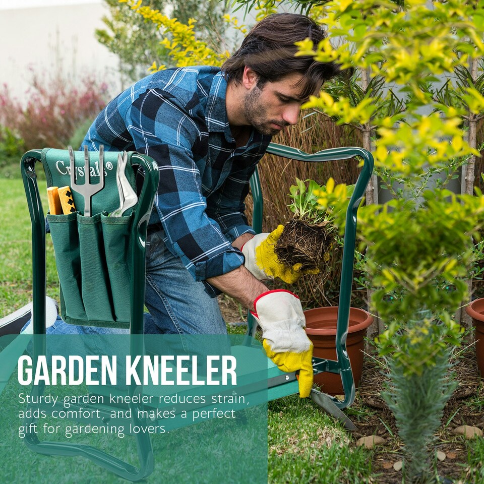 image 1 of Portable Garden Kneeler Foam Kneeling Stool Tool Bag Padded Seat Seat Pad