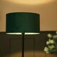 image 2 of ValueLights Charlie Black Stem Floor Lamp Green Drum Shade Green