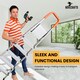 image 5 of Lightweight Step Ladders - Compact Aluminium Stepladder with Non-Slip Wide Step, Portable Silver Color - Tall Folding Ladder with Platform Silver | Orange | 6 - Step 167 cm