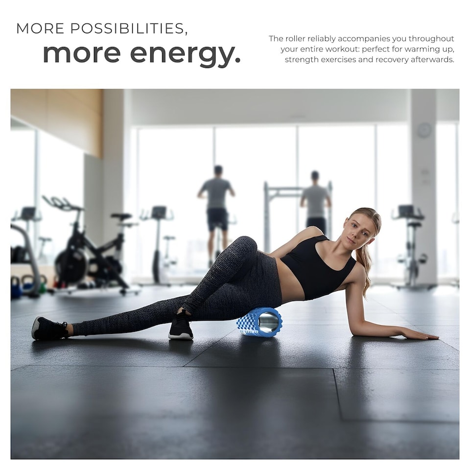 image 1 of Foam Roller with Textured Surface for Therapy Treatment, 335 x 145 mm | Blue | blue | 33,50 x 14,50 x 14,50 cm | 1