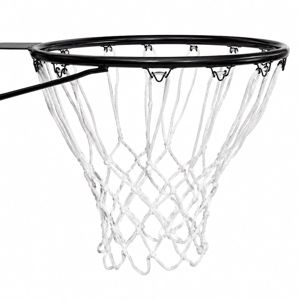 image 1 of Heavy Duty Wall Mounted Full Size Black Basketball Hoop Rim and Net