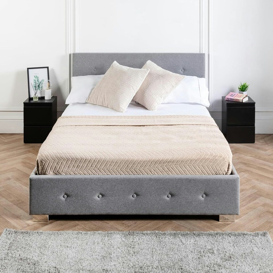 image 1 of Chest Of 2 Drawers Bedroom Wooden Furniture Bedside Wood Cabinet Storage Side Table - Black