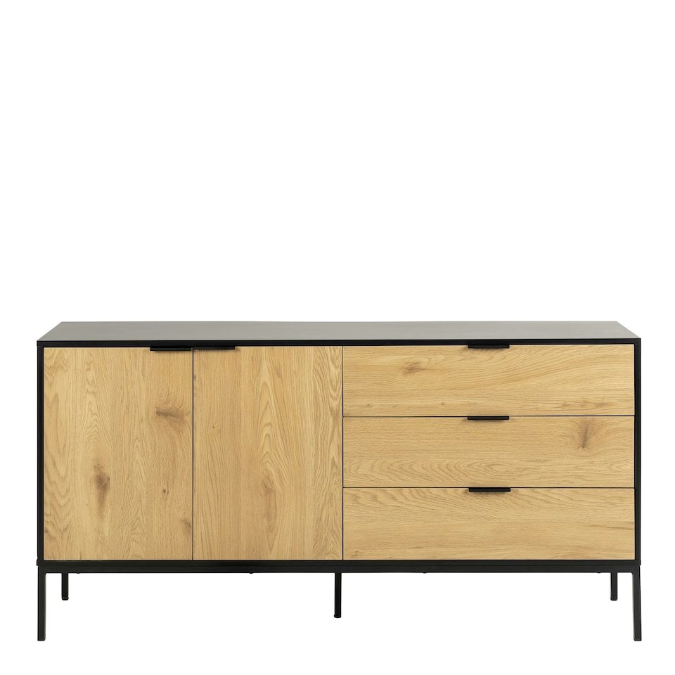 image 1 of Seaford Sideboard with 2 Doors and 3 Drawers in Black