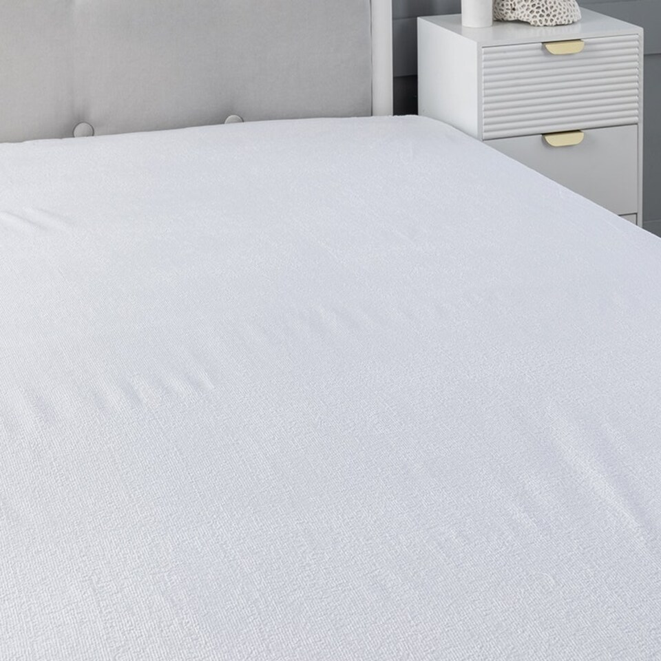 image 1 of 12Inch Deep Waterproof Terry Towel Mattress Protector Soft Touch Non Noisy Fitted Sheet White | King