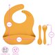 image 4 of Tiny Dining 4pc Baby Silicone Suction Weaning Set - Silver Sage