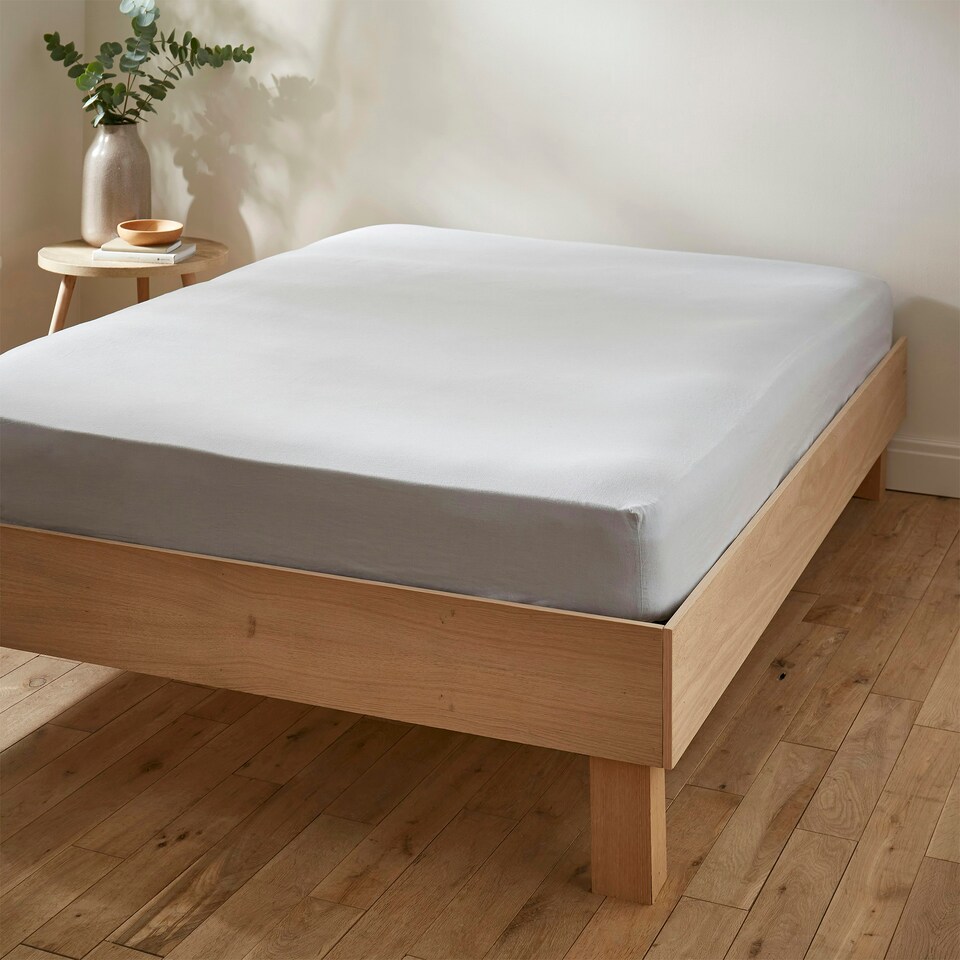 image 1 of Touch Of Linen - Ice Blue - Fitted Sheet Blue | Ice Blue | Super King