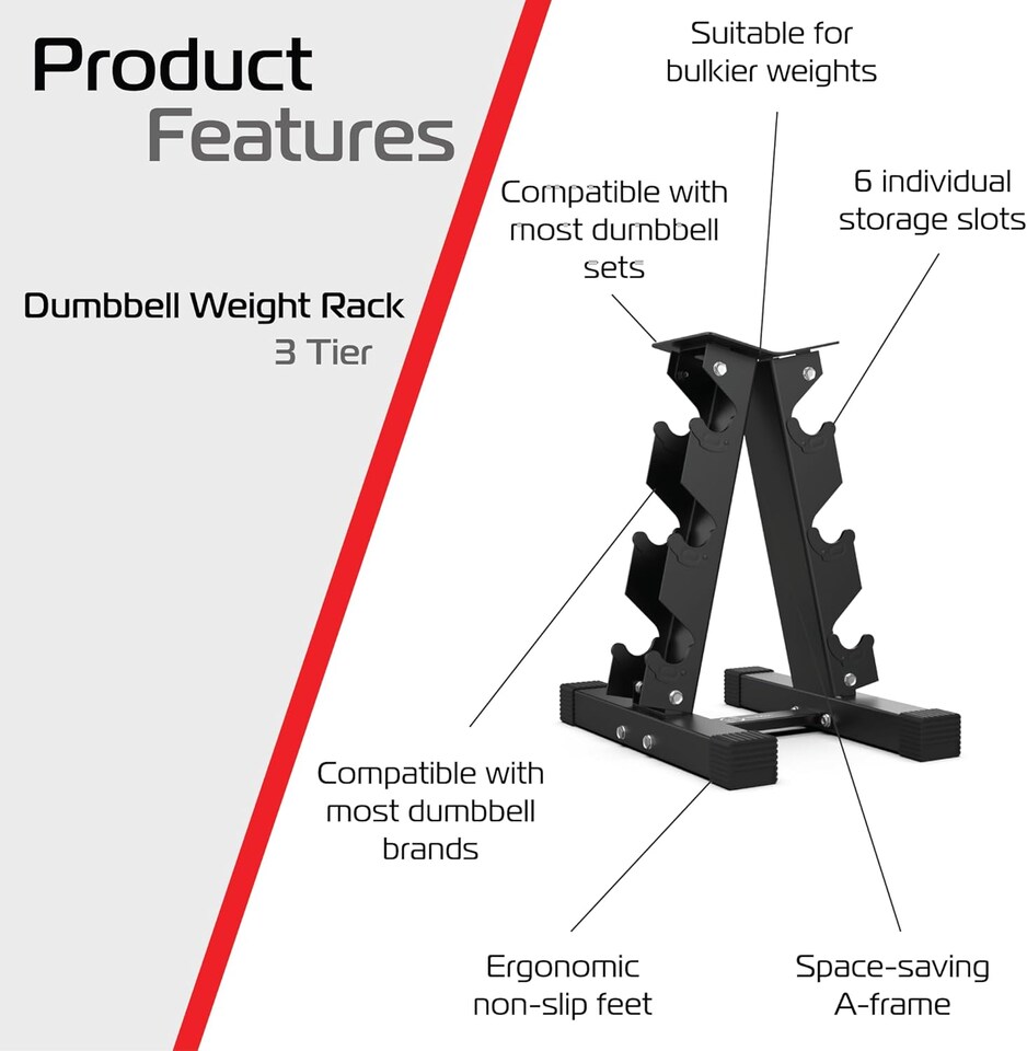 image 1 of 3 Tier Hex Dumbbell Weight Rack