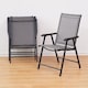 image 3 of Living and Home Metallic Frame Fabric Foldable Chair Set of 2 - Black