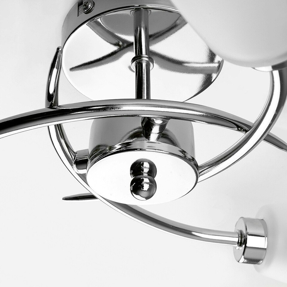 image 1 of ValueLights Kavio Polished Silver Semi-Flush Light and G9 Capsule LED 3W Warm White 3000K Bulb