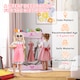 image 4 of AIYAPLAY Kids Clothes Rail w Storage Shelves for Bedroom, Nursery, Pink