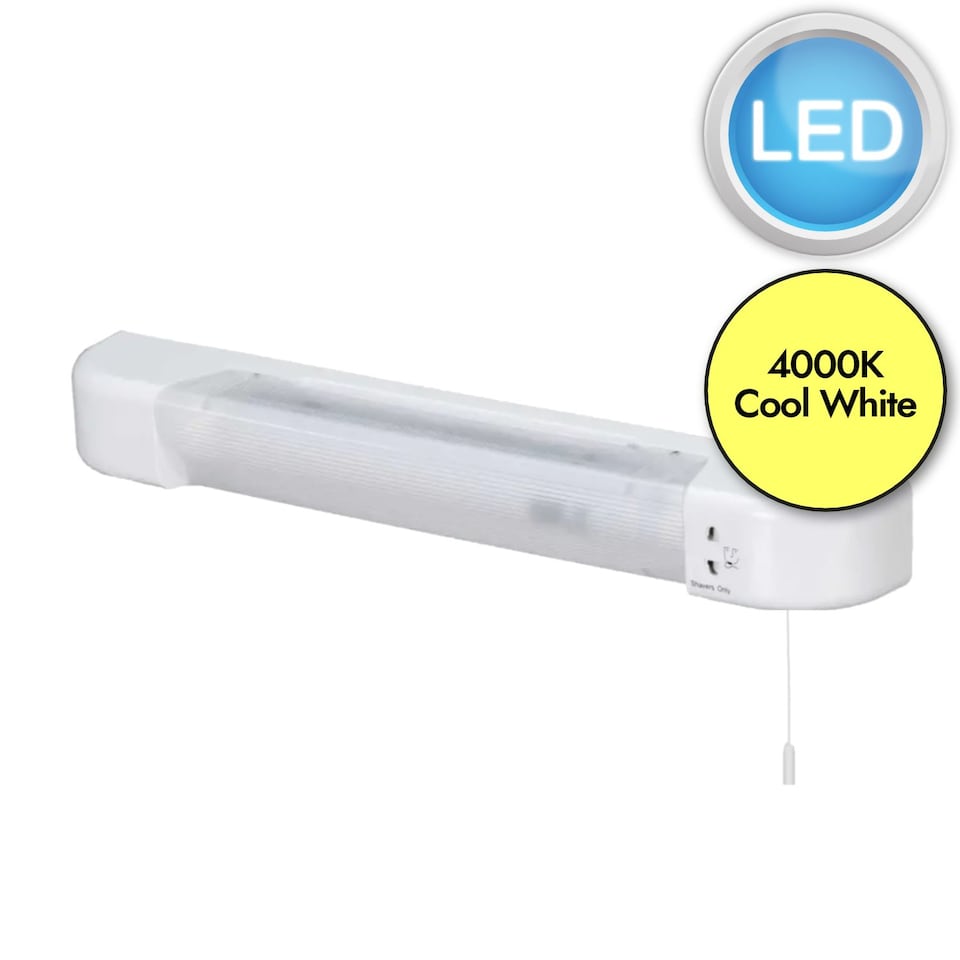 image 1 of Set of 2 Rise - White LED Bathroom Shaver Lights | White | White | 2