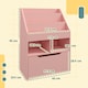 image 5 of HOMCOM Kids Bookshelf Bookcase with Storage Drawer with Wheels Toy Organiser | Pink